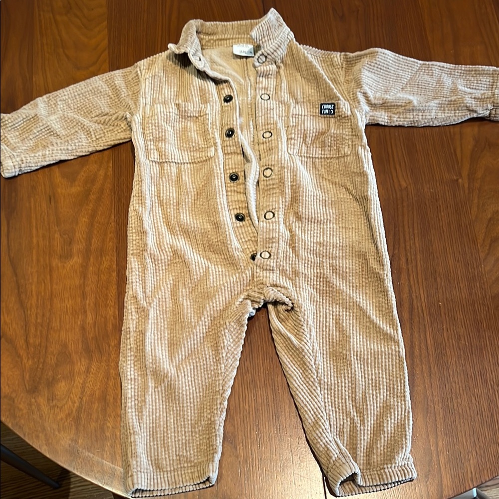 Zara - Tan Corduroy Kids Jumpsuit